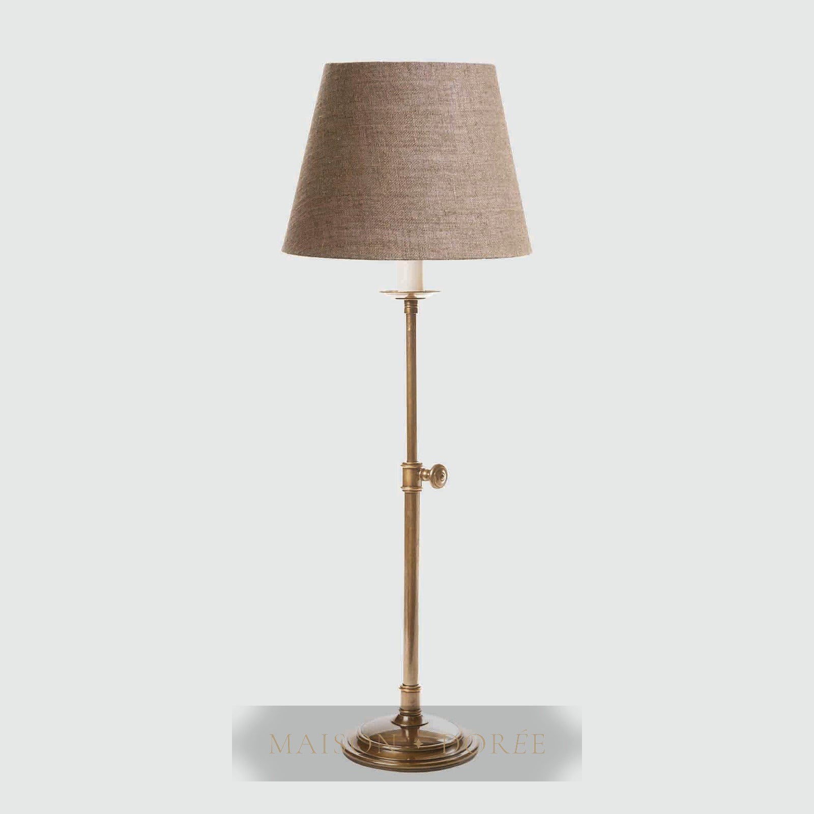Davenport Table Lamp Base Antique Brass- Base Only