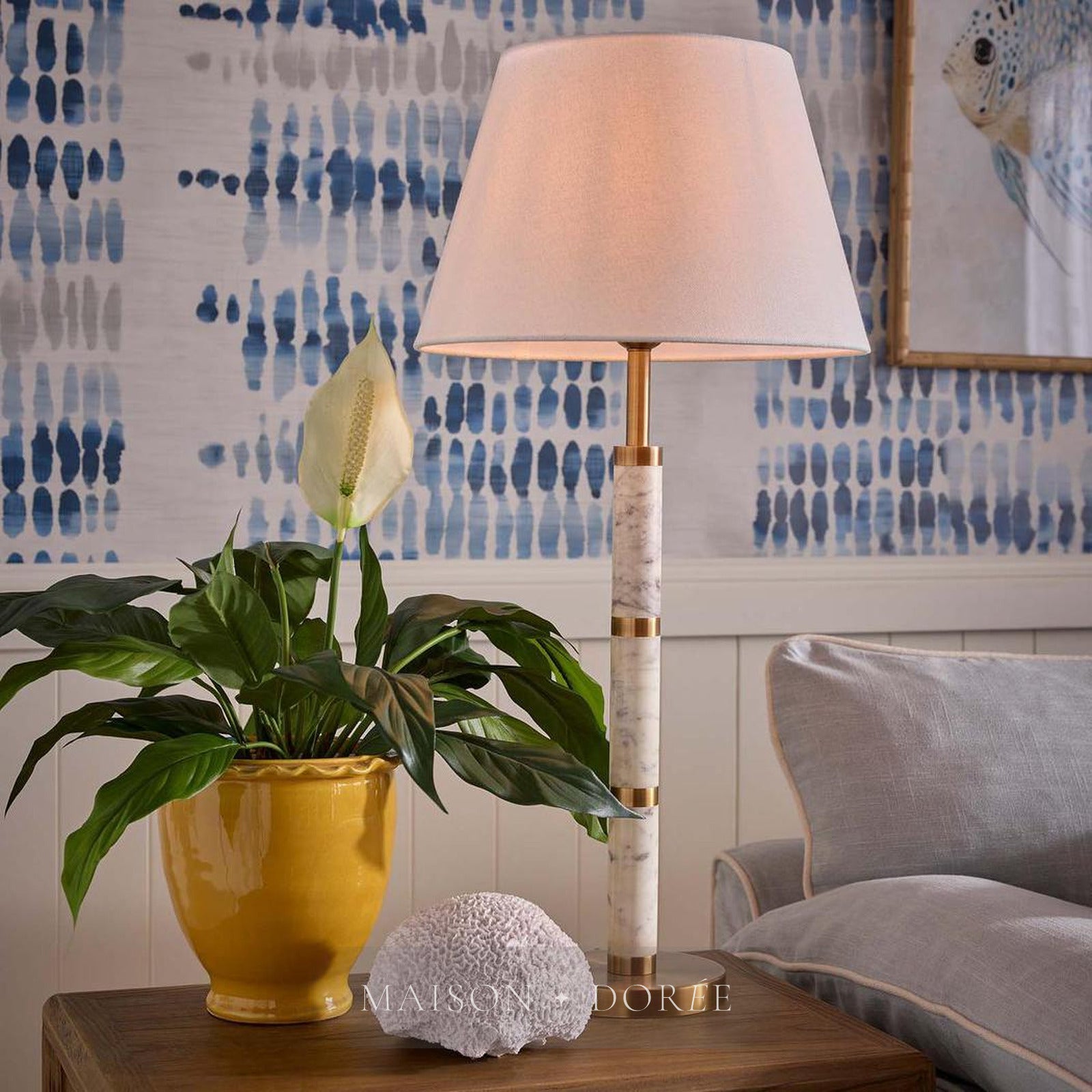 St Germain Table Lamp Base White - Base Only