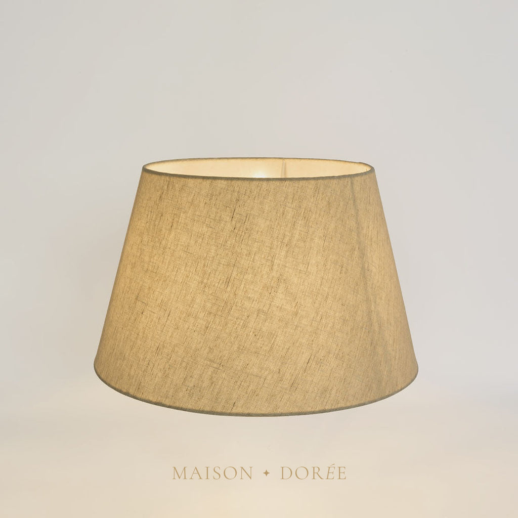 Linen Taper Lamp Shade Small Dark Natural