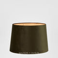 Velvet Drum Lamp Shade Medium Olive Green