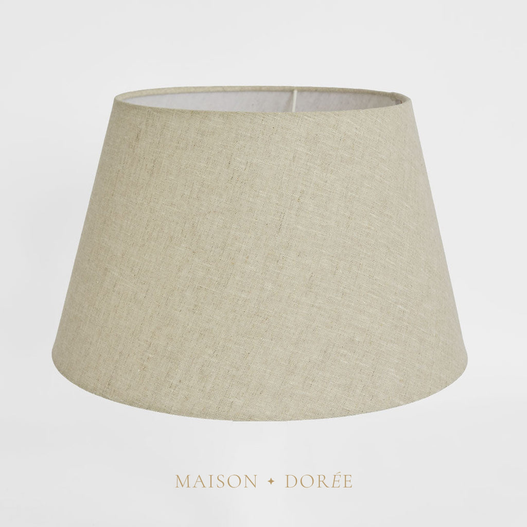 Linen Taper Lamp Shade Medium Dark Natural