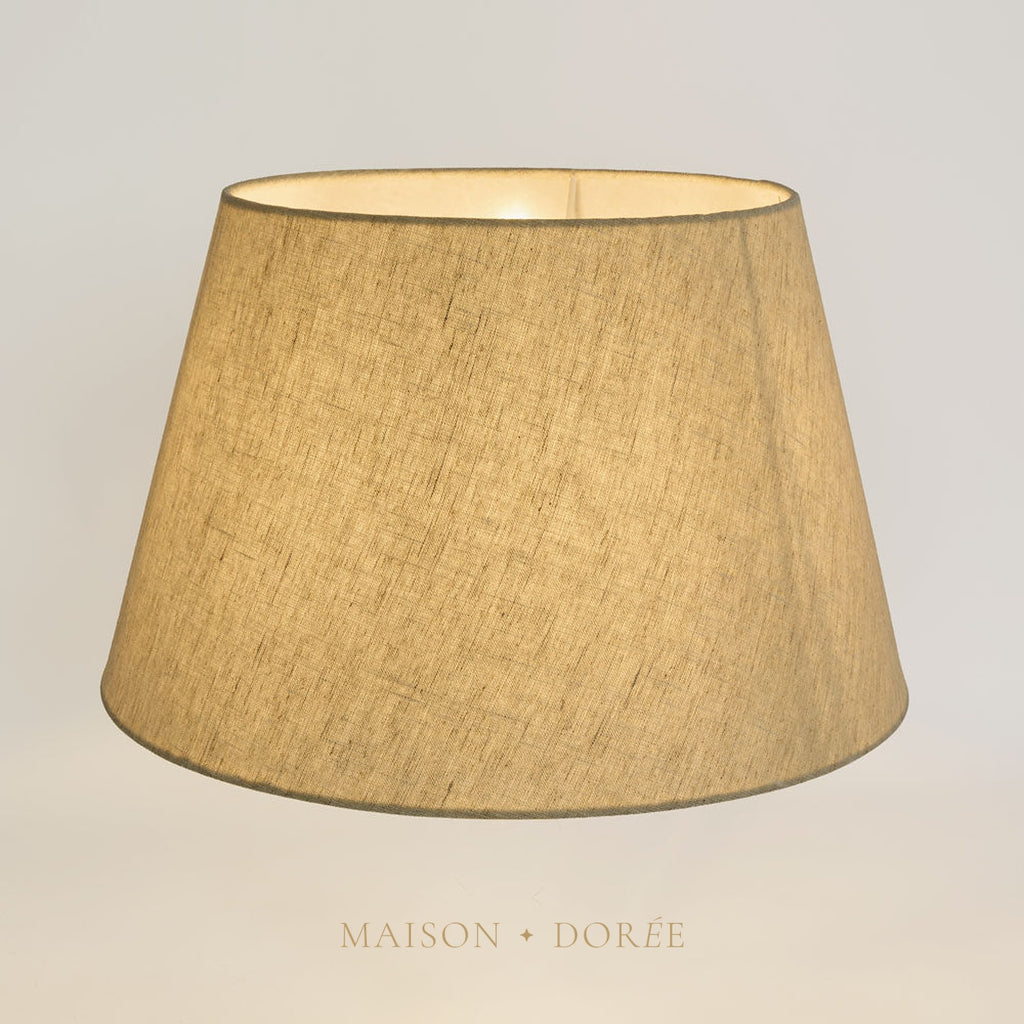 Linen Taper Lamp Shade Medium Dark Natural