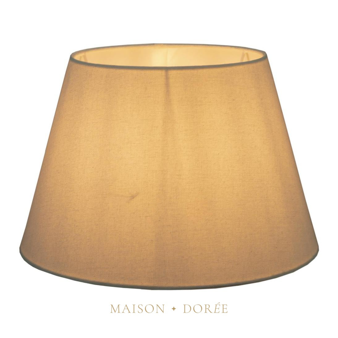 Linen Taper Lamp Shade Large Textured Ivory