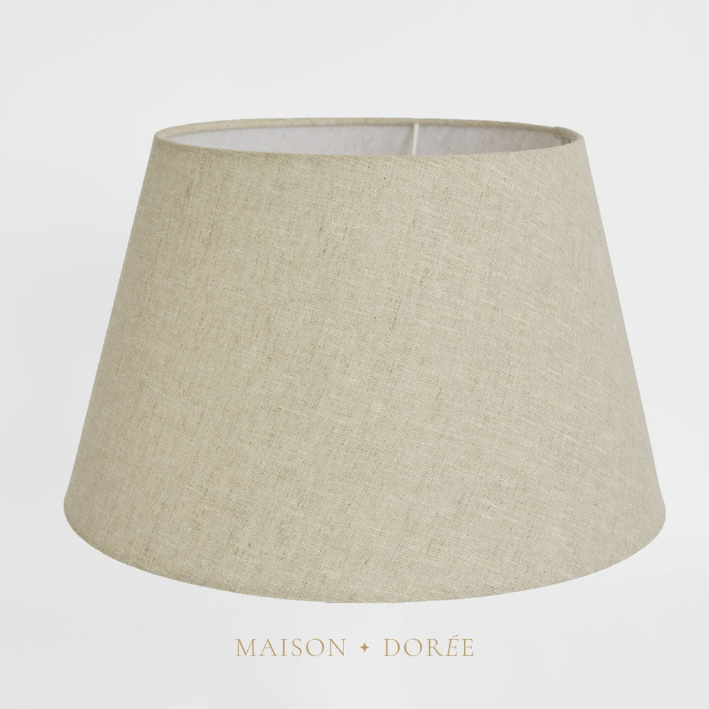 Linen Taper Lamp Shade Large Dark Natural