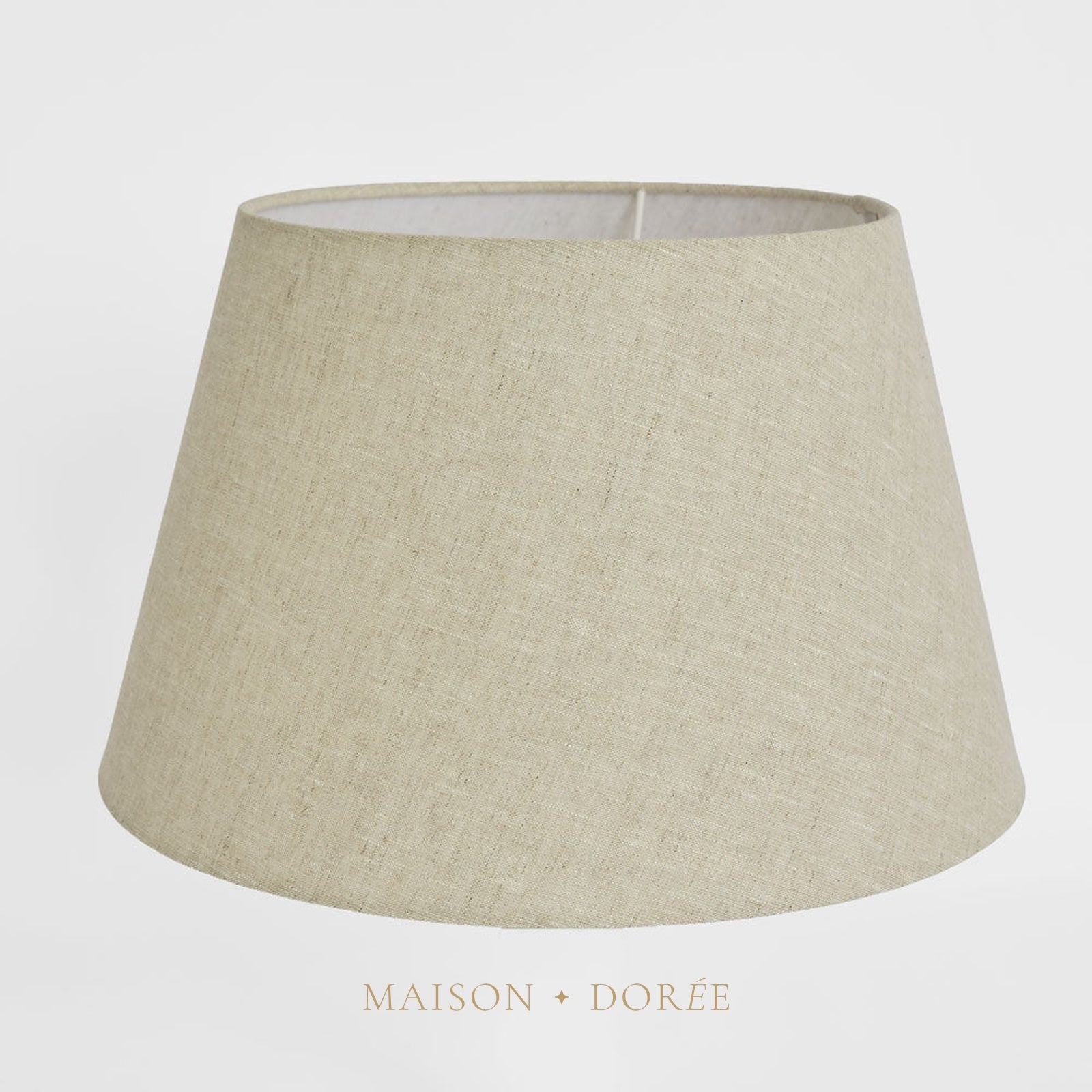 Linen Taper Lamp Shade Large Dark Natural