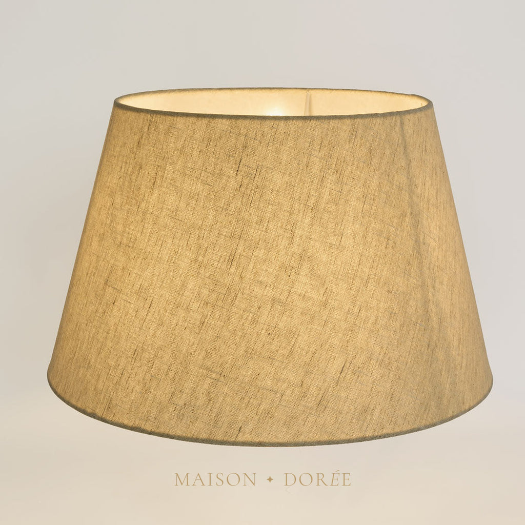 Linen Taper Lamp Shade Large Dark Natural