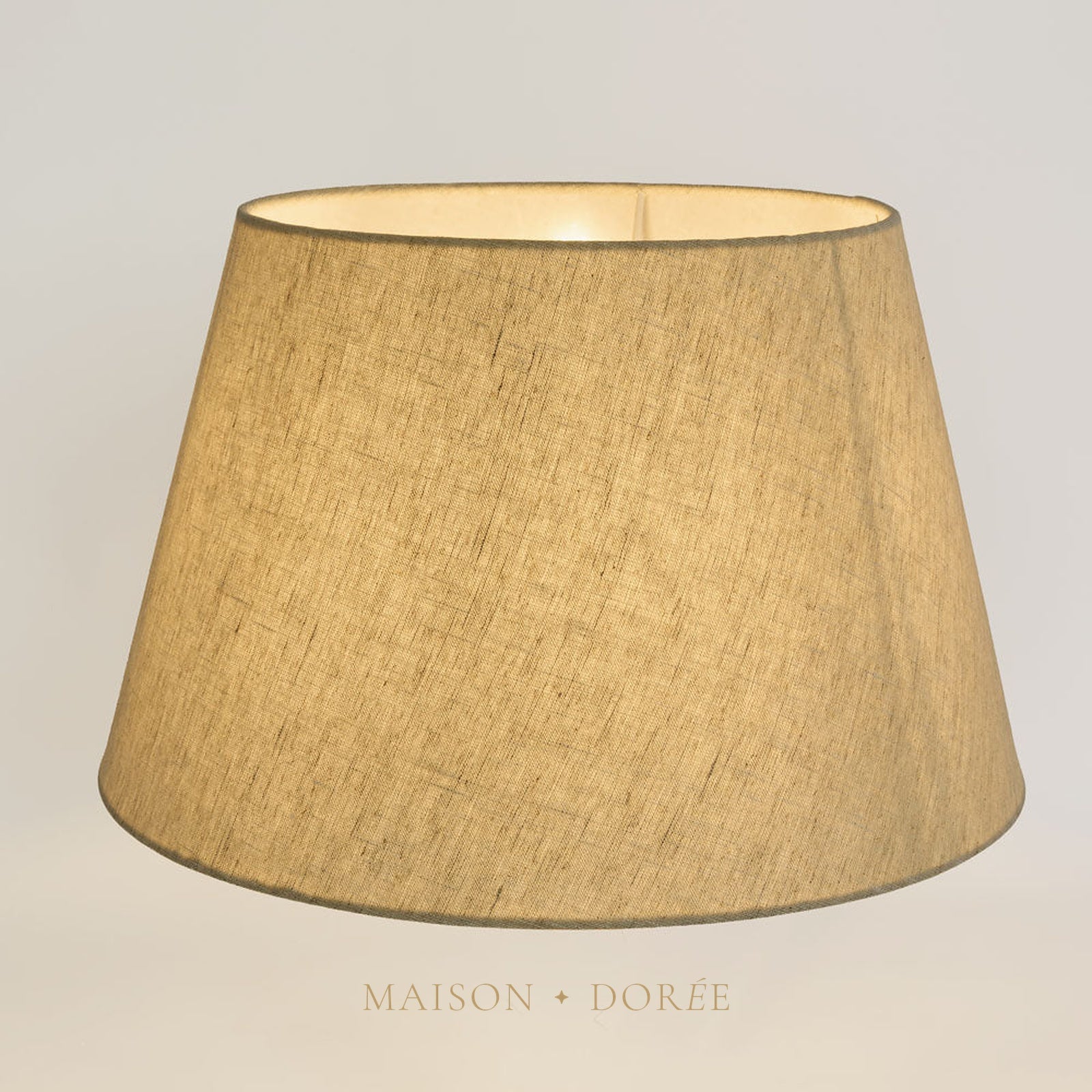 Linen Taper Lamp Shade Large Dark Natural