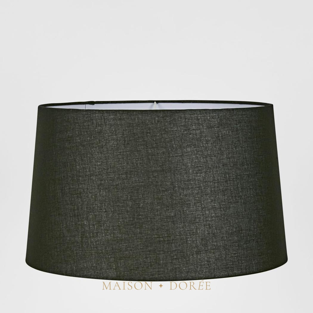 Linen Drum Lamp Shade XL Black