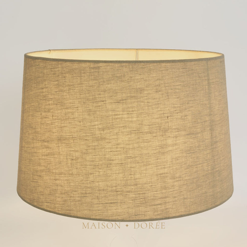 Linen Drum Lamp Shade XL Dark Natural
