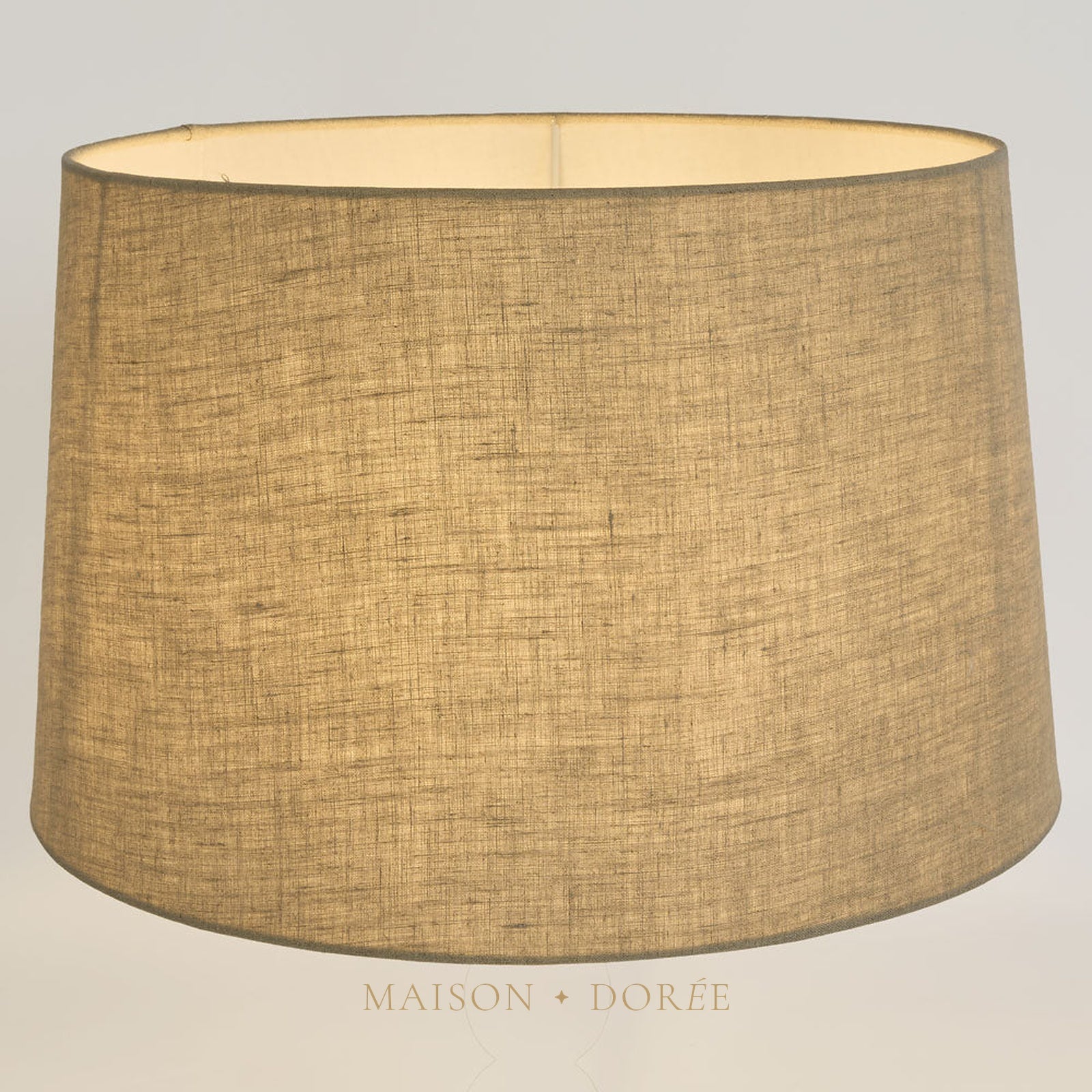 Linen Drum Lamp Shade XXXL Dark Natural