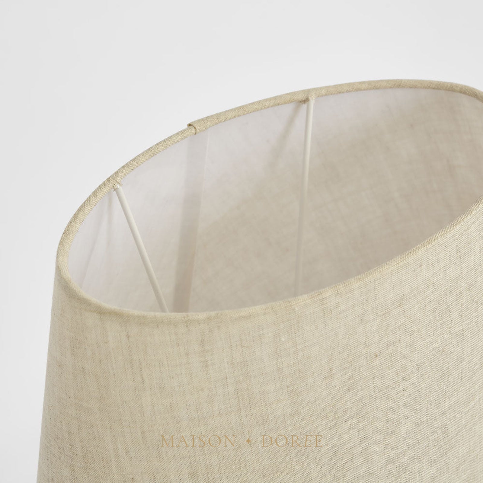 Linen Oval Lamp Shade Medium Light Natural