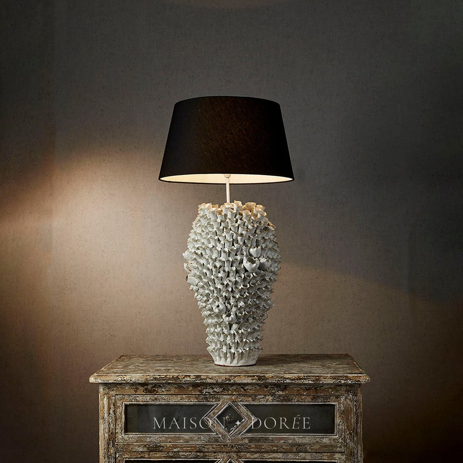 Singita Ceramic Table Lamp Base White- Base Only