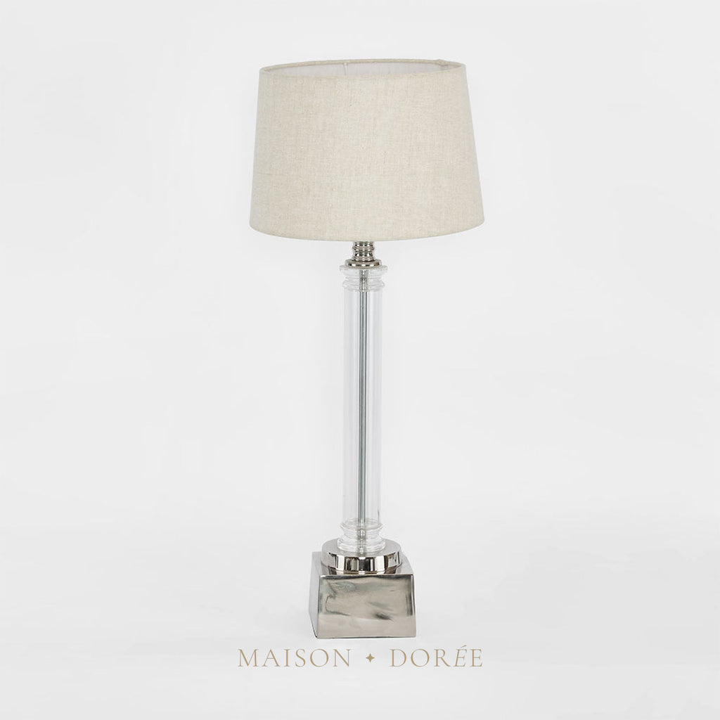 Rockpool Pillar Table Lamp Base Nickel- Base Only