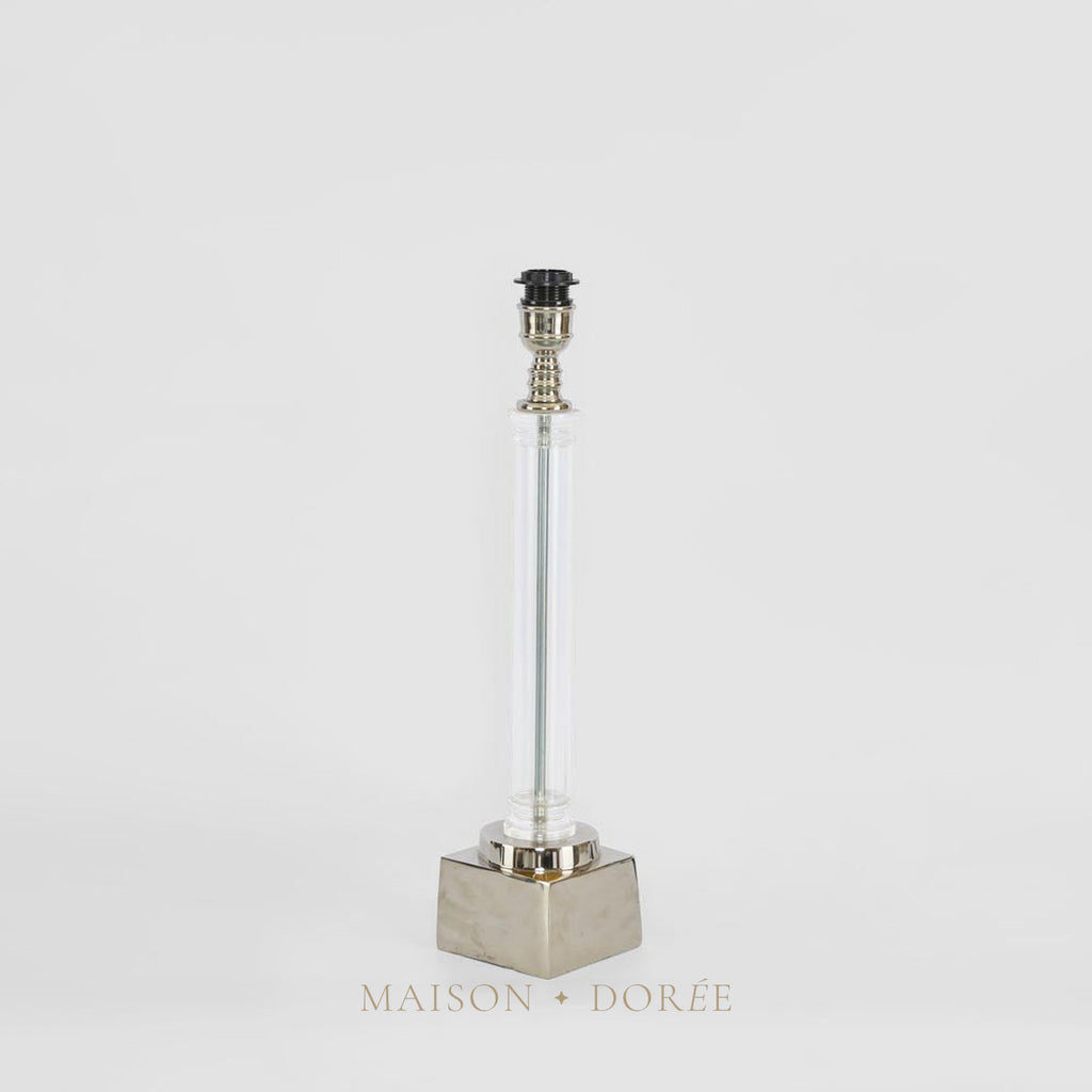 Rockpool Pillar Table Lamp Base Nickel- Base Only