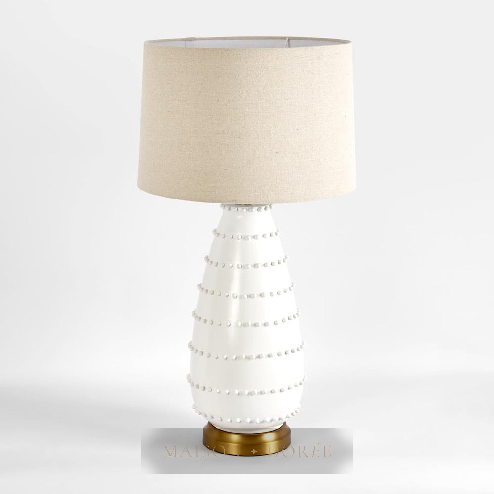Grace White Table Lamp & Linen Shade