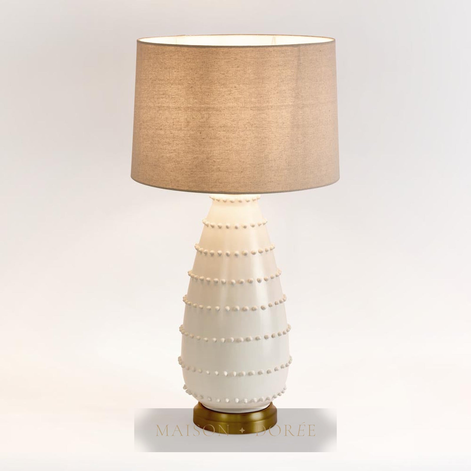Grace White Table Lamp & Linen Shade