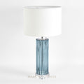 Serento Blue Glass Table Lamp & White Shade