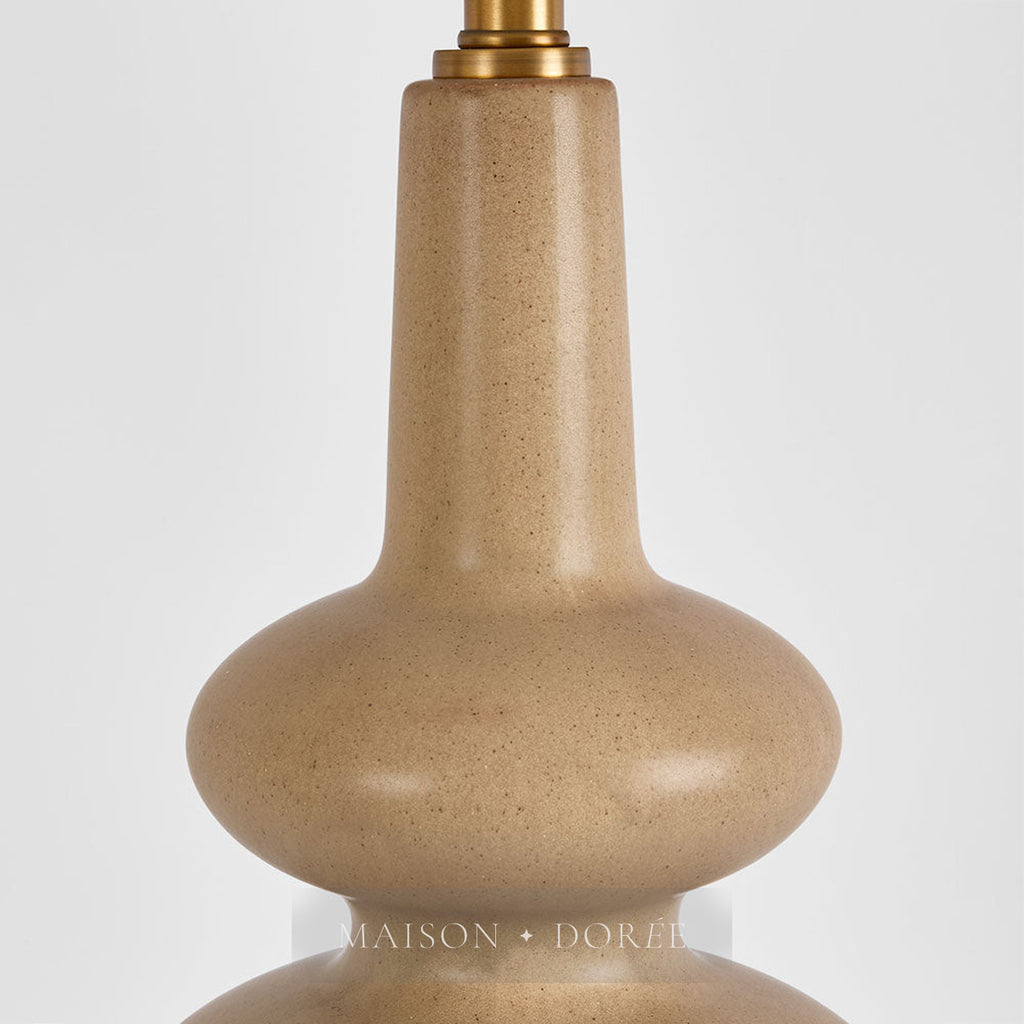 Linden Sandstone Table Lamp & Linen Shade