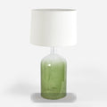 Henley Green Glass Table Lamp & White Shade