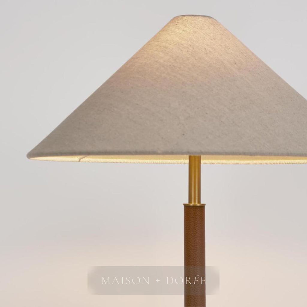 Huntley Leather & Brass Table Lamp & Shade
