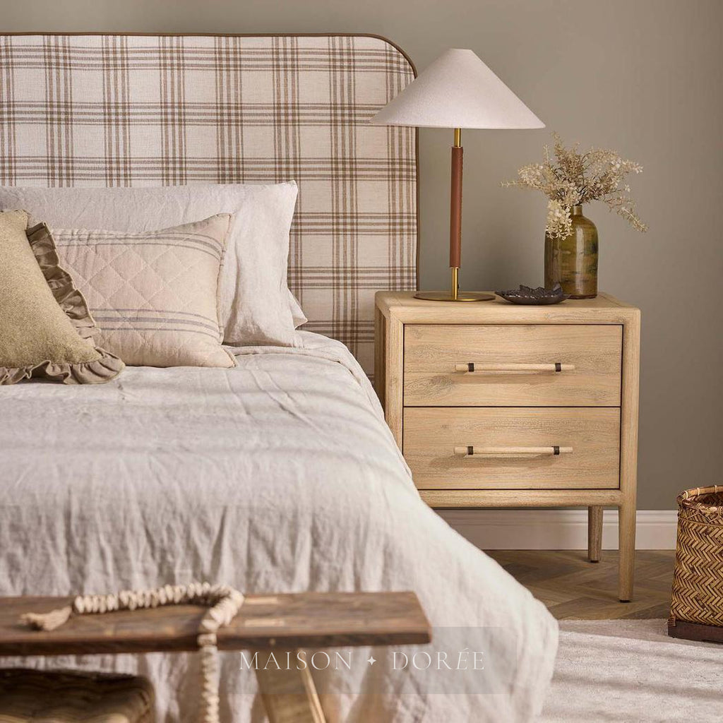 Huntley Leather & Brass Table Lamp & Shade