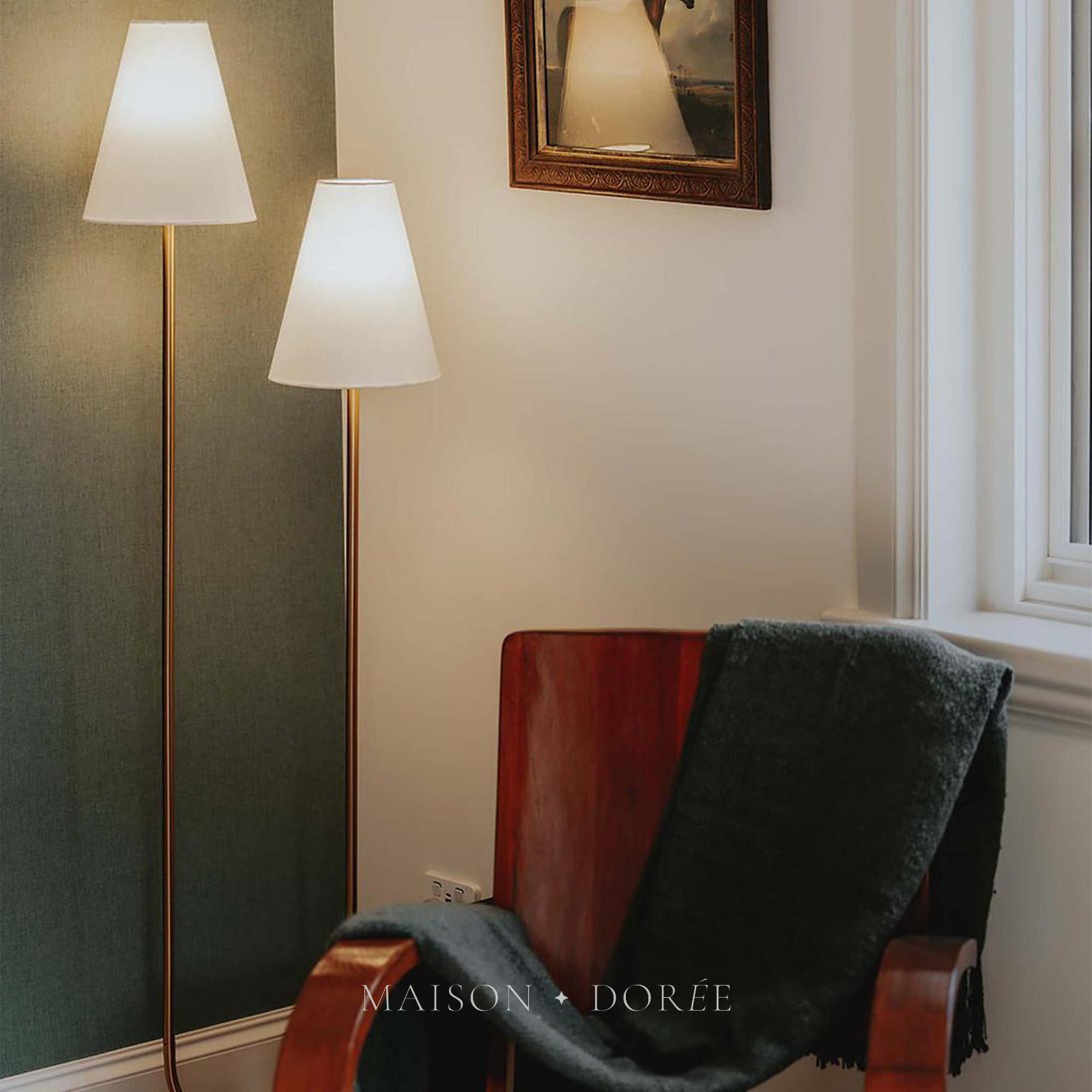 Aspen Floor Lamp Antique Brass