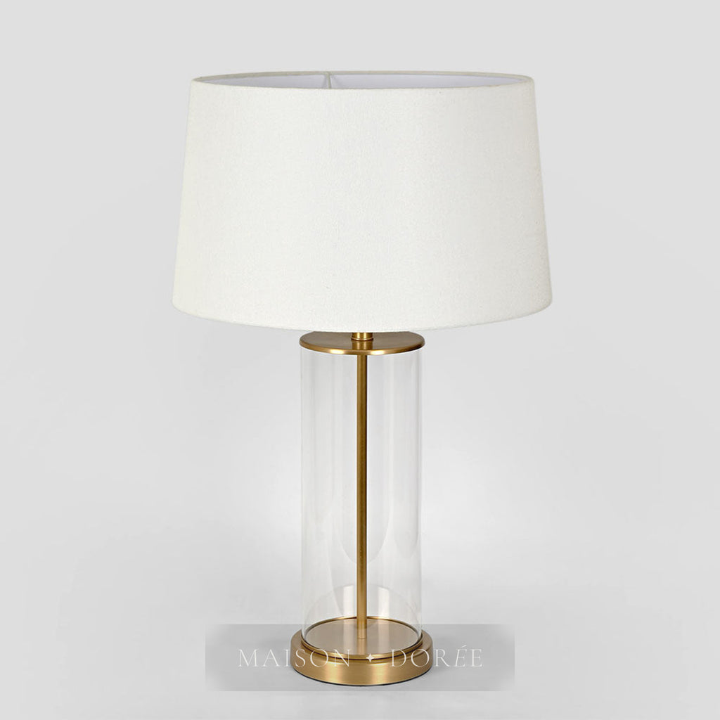 Iris Glass Table Lamp Base Antique Brass- Base Only