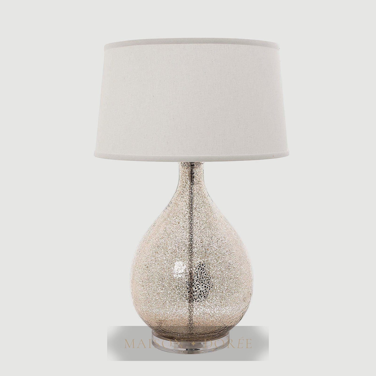 Brompton Table Lamp with Linen Shade Silver