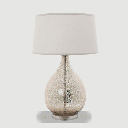 Brompton Table Lamp with Linen Shade Silver