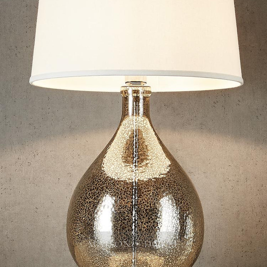 Brompton Table Lamp with Linen Shade Silver