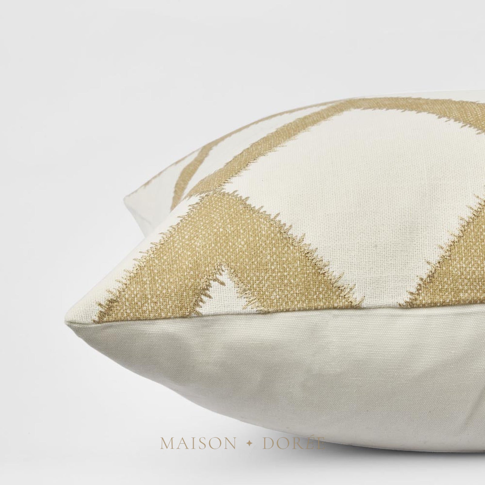 Cushion - Hayfield 50x50cm White/Mustard - view 2
