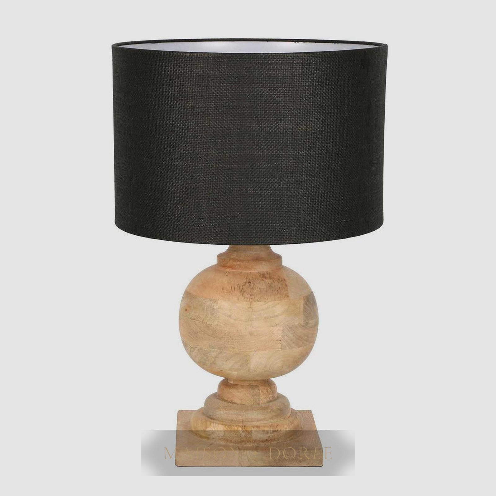 Coach Table Lamp Natural With Black Shade