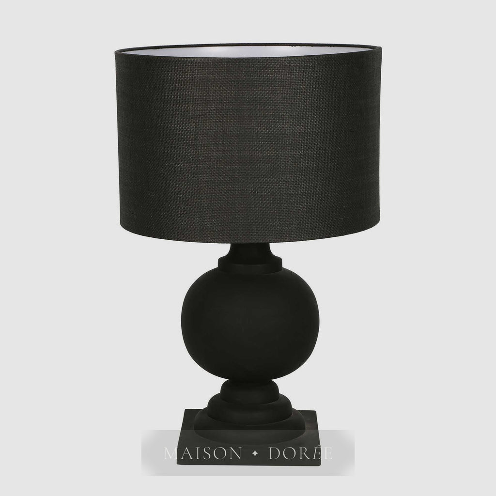 Coach Table Lamp Black With Black Shade