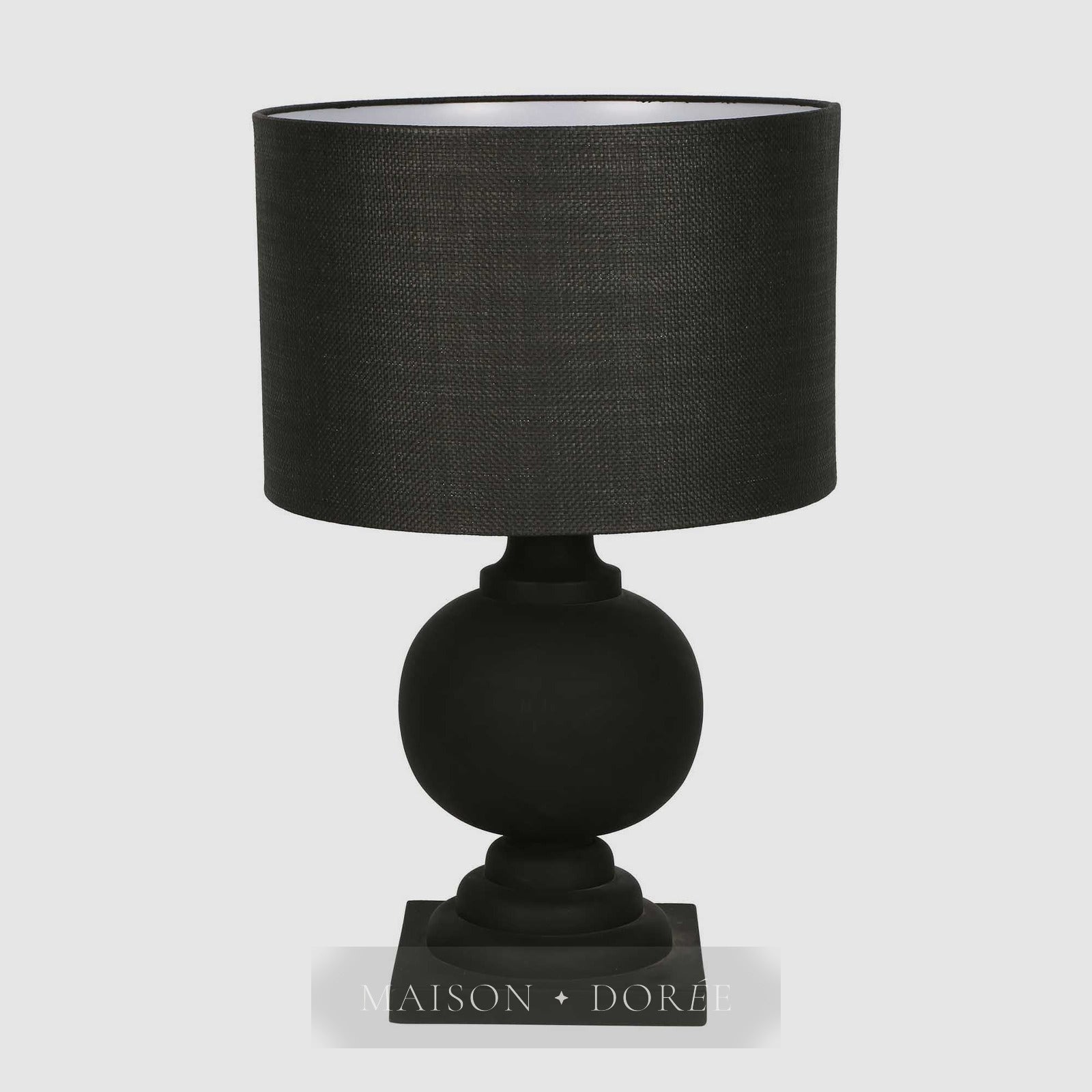 Coach Table Lamp Black With Black Shade