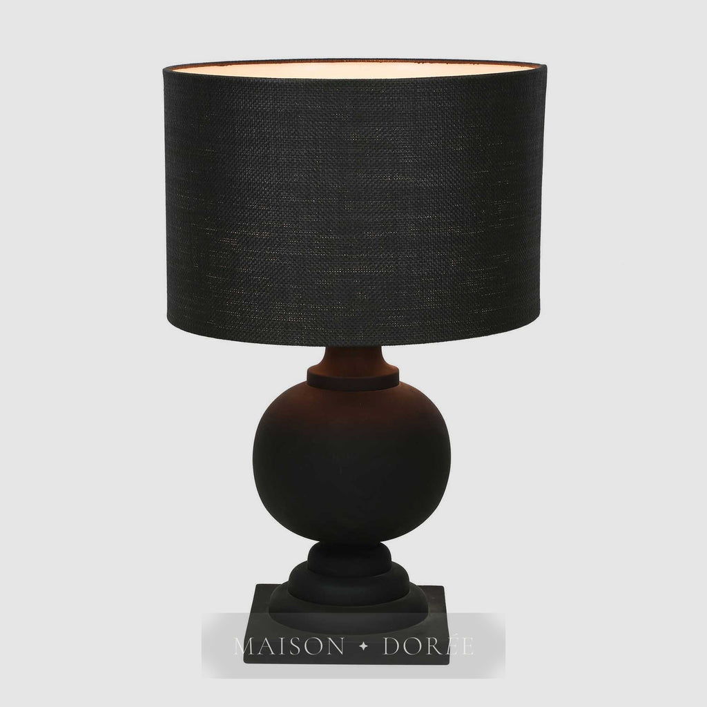 Coach Table Lamp Black With Black Shade