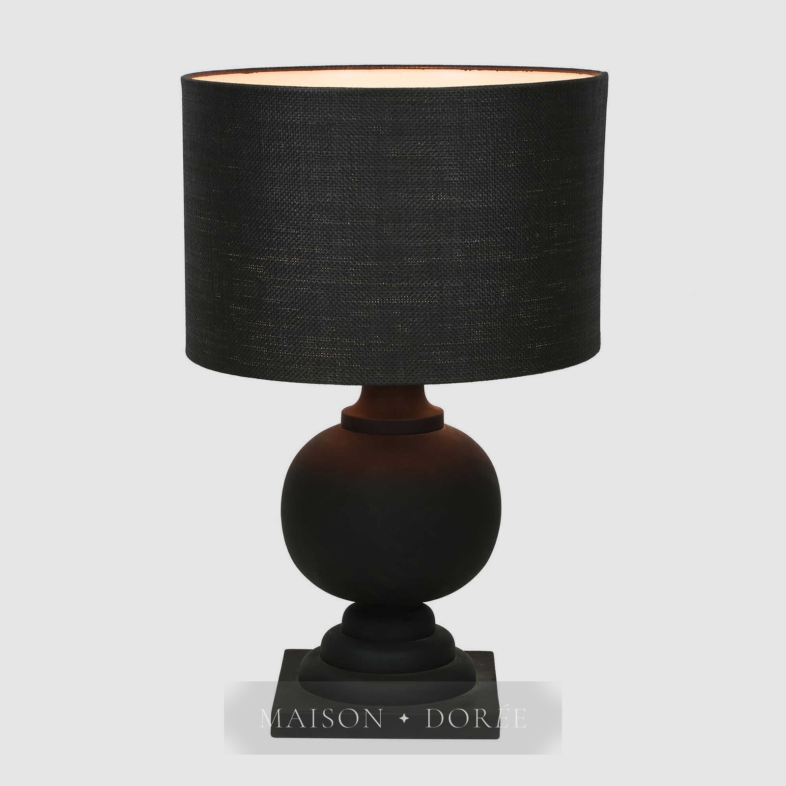 Coach Table Lamp Black With Black Shade