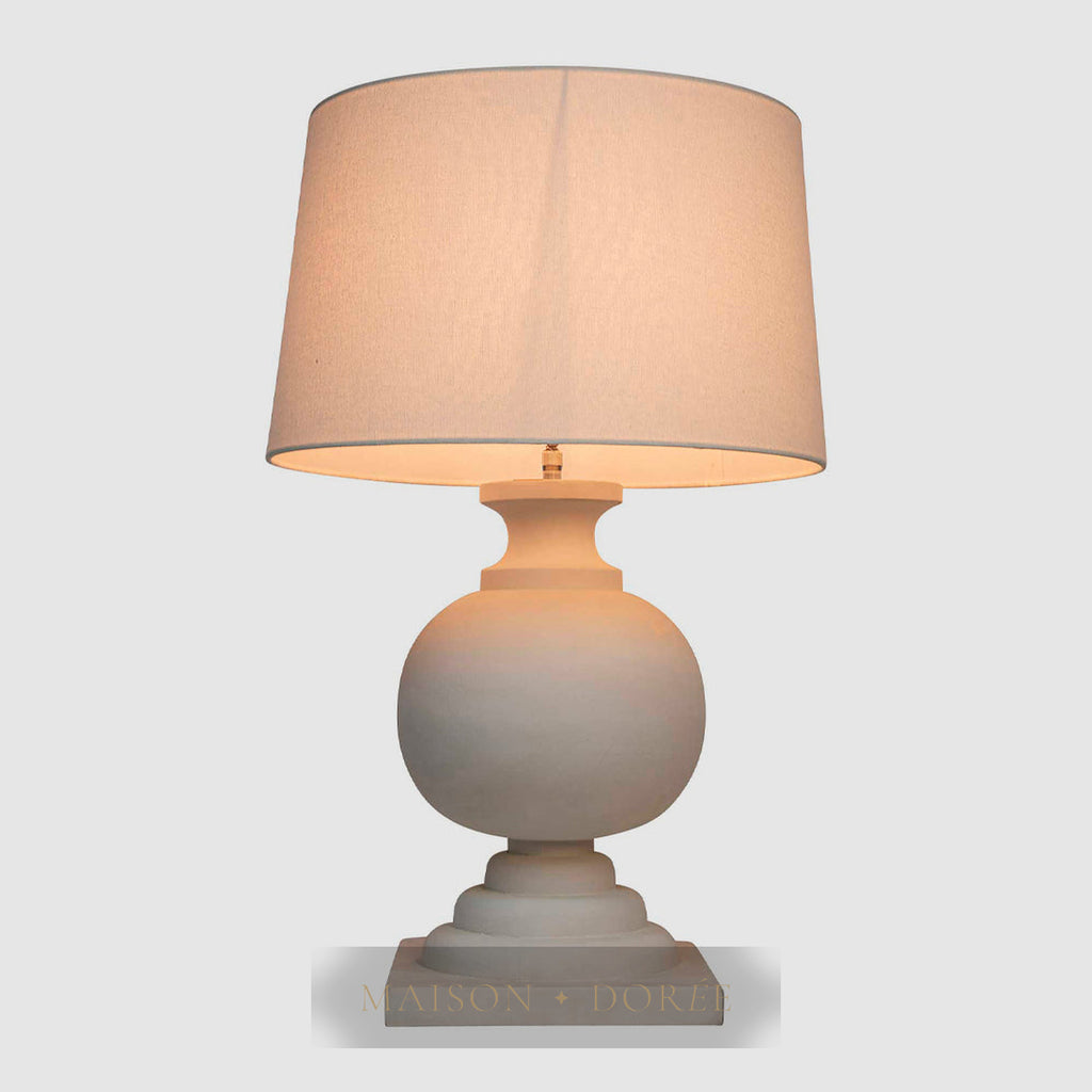 Coach - White - Turned Wood Ball Balustrade Table Lamp