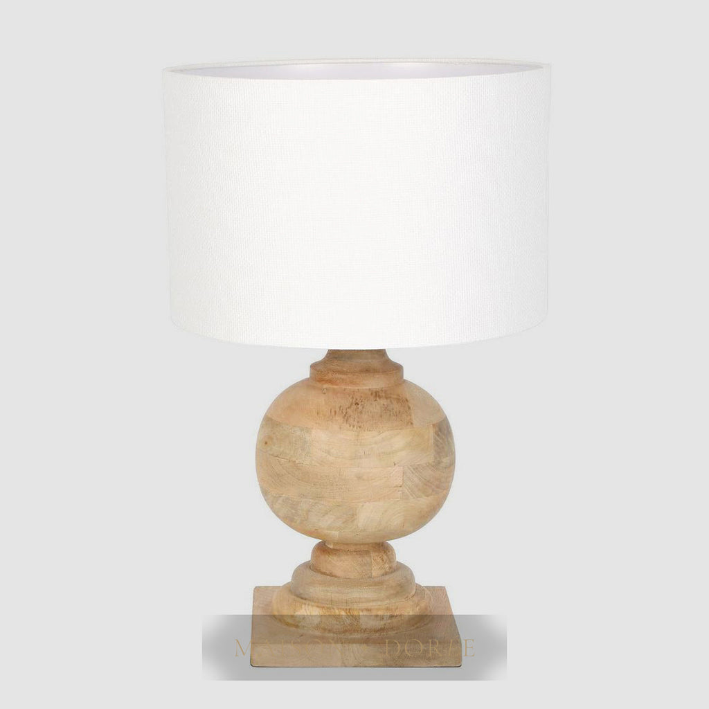 Coach - Natural - Turned Wood Ball Balustrade Table Lamp