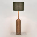 Flask Wood Floor Lamp Saddle Base with Black Shade — Black