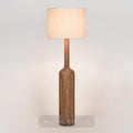 Flask Wood Floor Lamp Base Saddle with Natural Shade — Natural
