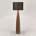 Samson Wood Floor Lamp Saddle Base with Black Shade — Black