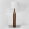 Samson Wood Floor Lamp Saddle Base with White Shade — White