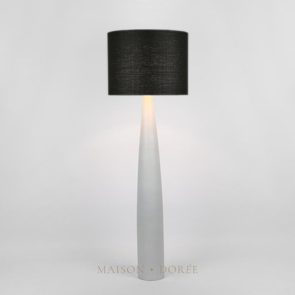 Samson Floor Lamp Base White with Black Shade — Black