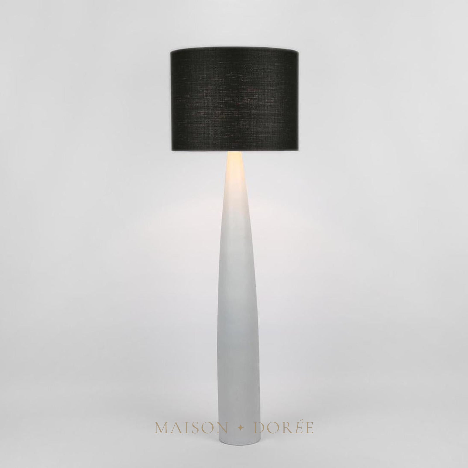 Samson Floor Lamp Base White with Black Shade — Black
