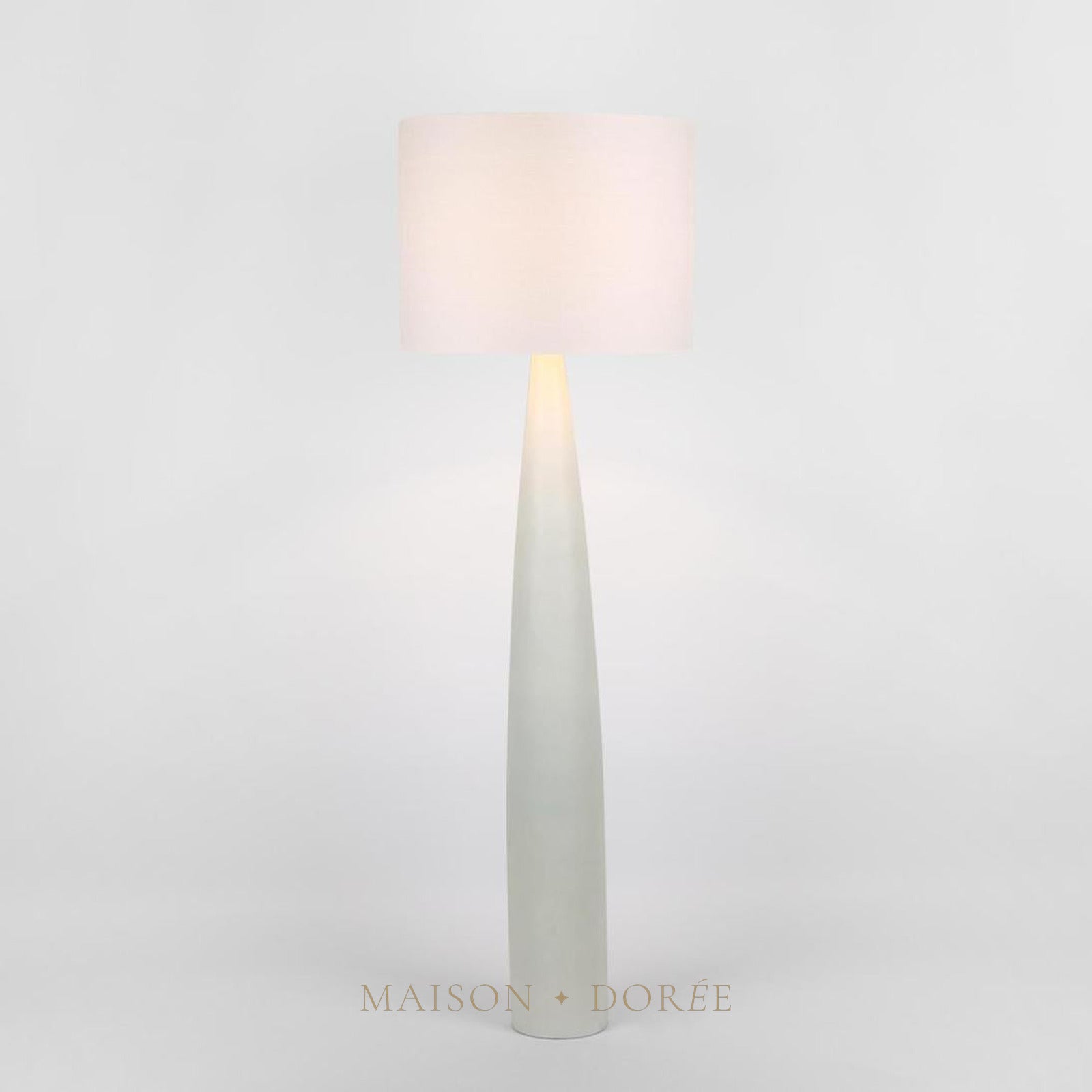 Samson Floor Lamp Base White with Shade White — White