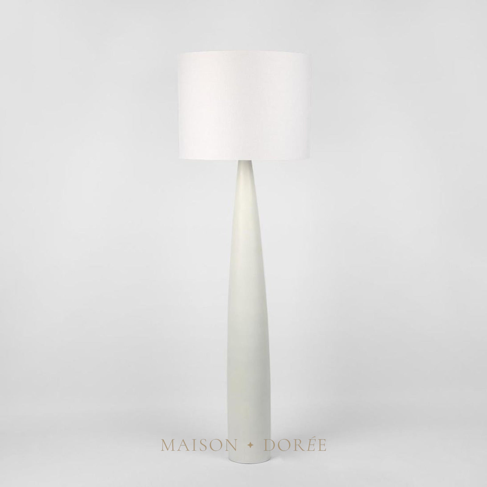 Samson Floor Lamp Base White with Shade White