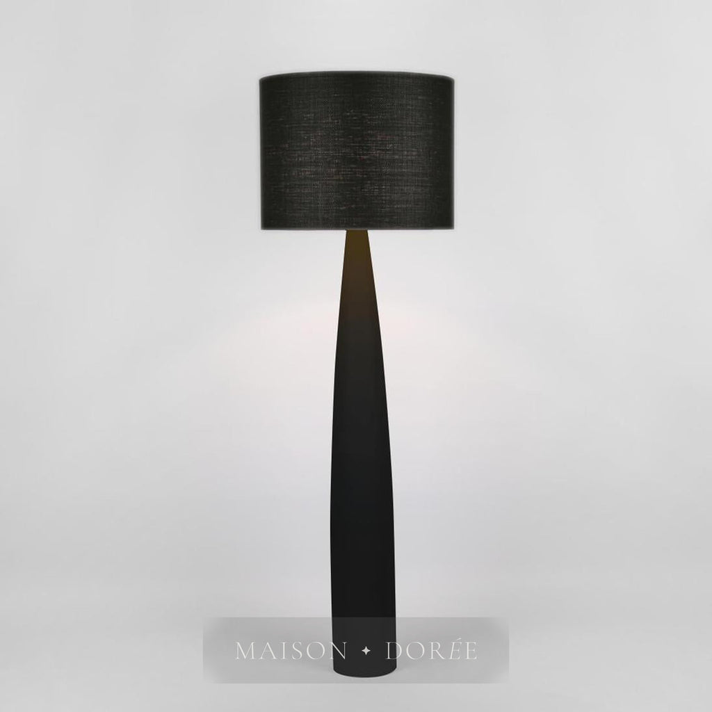 Samson Floor Lamp Base Black and Shade Black — Black