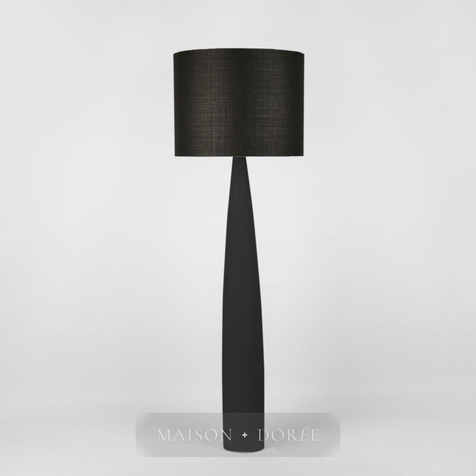 Samson Floor Lamp Base Black and Shade Black