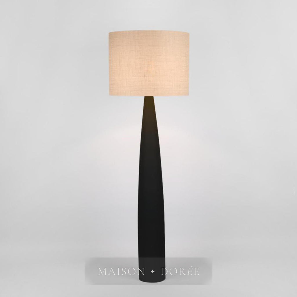 Samson Floor Lamp Base Black with Natural Shade — Black
