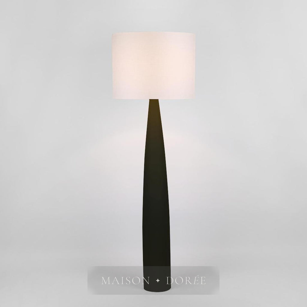 Samson Floor Lamp Black Base with White Shade — Black